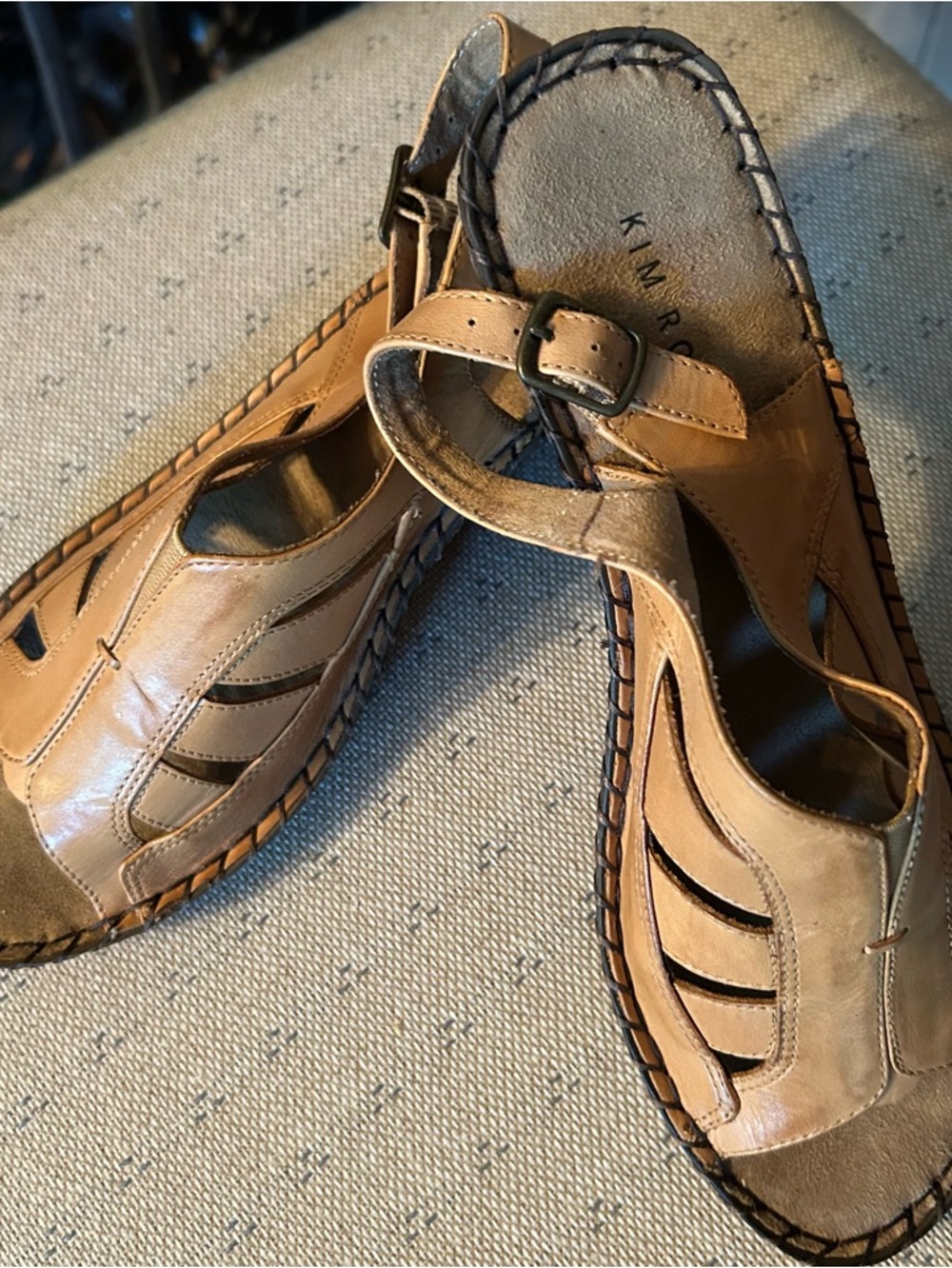 Kim Rogers Tan Leather Sandals Size 8M